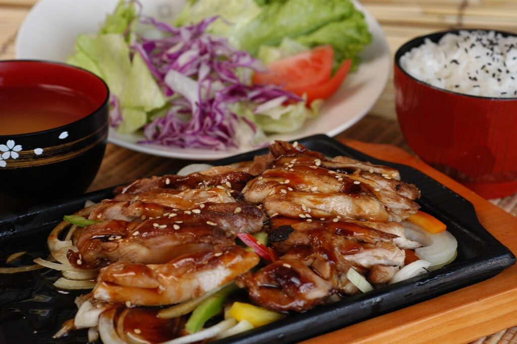 teriyaki chicken, japan cuisine, hot plate, set meal, healthy, food, brown chicken, teriyaki chicken, teriyaki chicken, teriyaki chicken, teriyaki chicken, teriyaki chicken